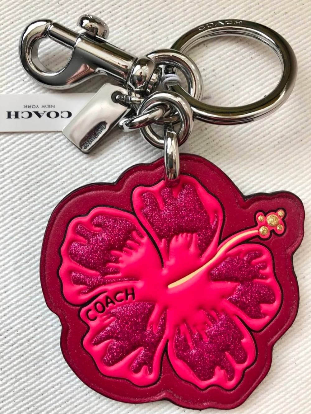 Coach RARE Pink Hibiscus Charm LIMITED/NWT